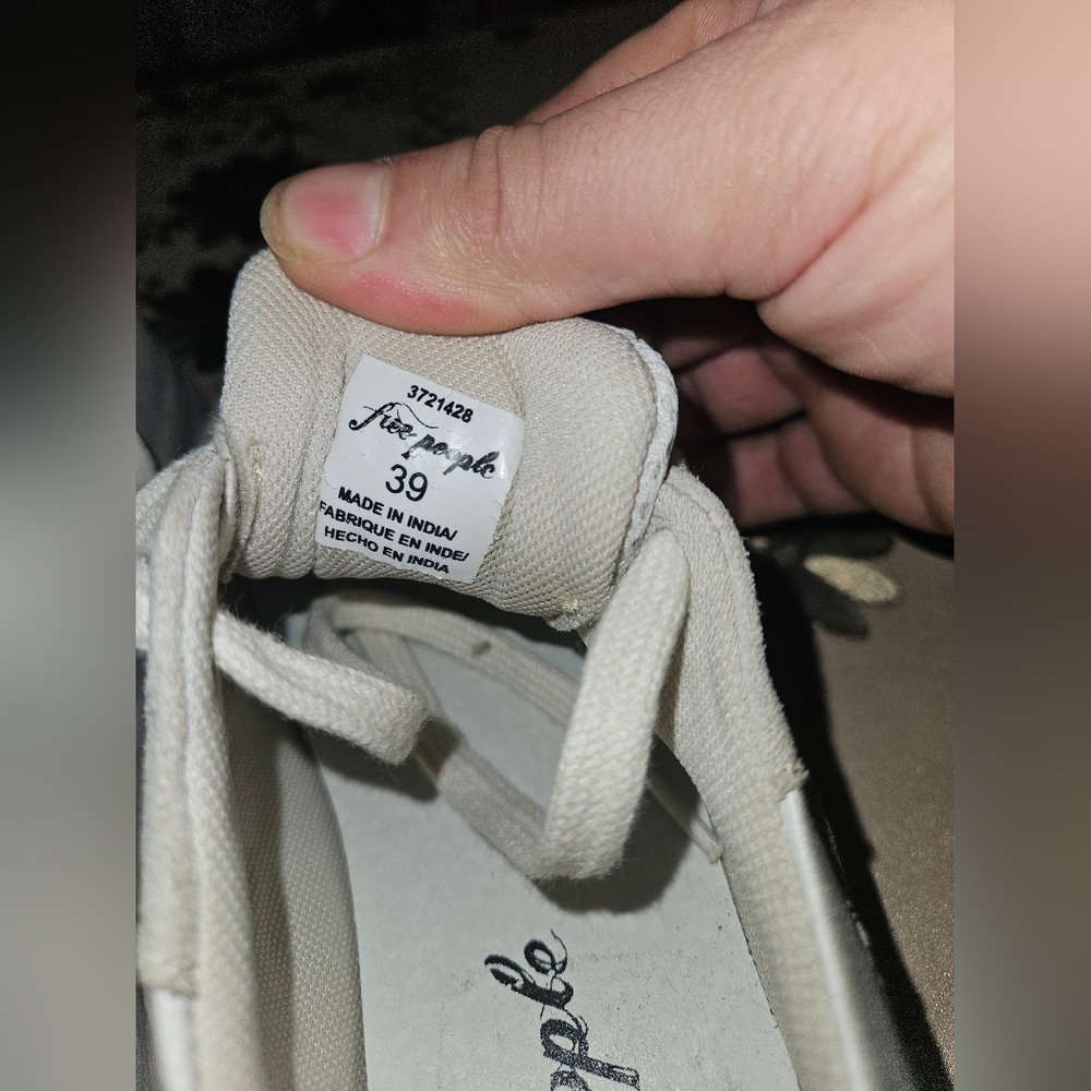 Free People  NWOB Let's Wander Distressed Washed Sneakers Size 39 - Picture 3 of 4